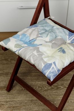 Фото Подушка декоративная для стула Прованс Голубые цветы