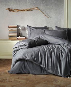 Фото Комплект постельное белья Saheser Austin Dark Grey Сатин Жаккард