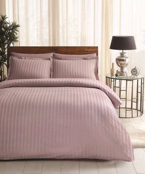 Фото Постільна білизна TAC Place Lilla Satin Stripe Сатин Жакард 100% Бавовна Лілова р-60208389