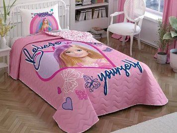 Фото Покрывало стеганое с наволочкой TAC Disney Barbie Winter