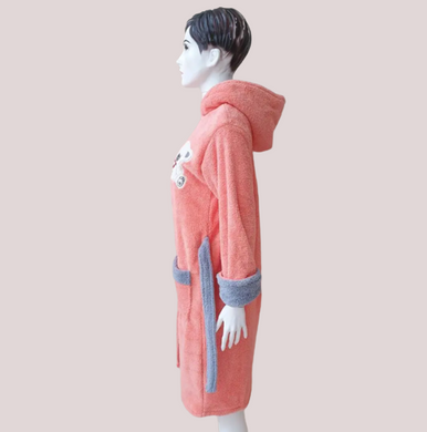Фото Женский длинный махровый халат на молнии Welsoft Zeron Персиковый