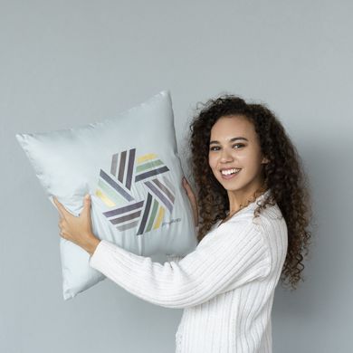 Фото Декоративная подушка с вышивкой Ideia Rain Simplicity Мятная