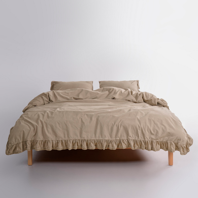Фото Комплект постільної білизни Limasso Stonewashed Варена Бавовна Sicilia Oxford Tan хм41629
