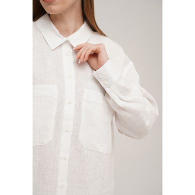 Фото Жіноча лляна сорочка вільного крою SoundSleep Linen Біла
