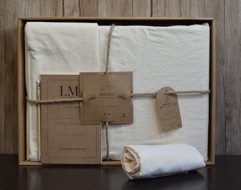 Фото Комплект постельного белья Limasso Stonewashed Вареный Хлопок Standart Akdeniz Kremi