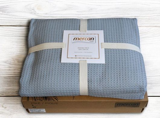 Фото Бамбуковое Вафельное Покрывало Простынь Mercan Серое