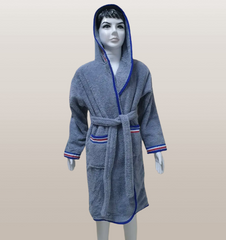 Фото Дитячий махровий халат с каптуром Welsoft Zeron Світло-сірий