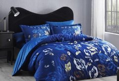 Фото Комплект постельного белья TAC Сатин Delux Tallin Lacivert v2 Синий