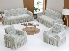 Фото Жакардовий чохол для 2-3х містного дивана + 2 крісла Turkey № 18 Сірий