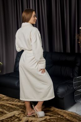 Фото Довгий жіночий теплий халат Шаль Welsoft Кремовий 1020