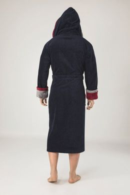Фото Мужской махровый халат с капюшоном Nusa Велюр/Махра 1200 Синий