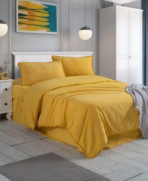 Фото Комплект постельного белья Sikel Stonewashed Ranforse Soho Firfirli Желтый