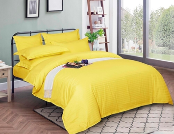 Фото Комплект постельного белья ТМ Tag Satin Stripe 100% Хлопок Жёлтый ST-1040