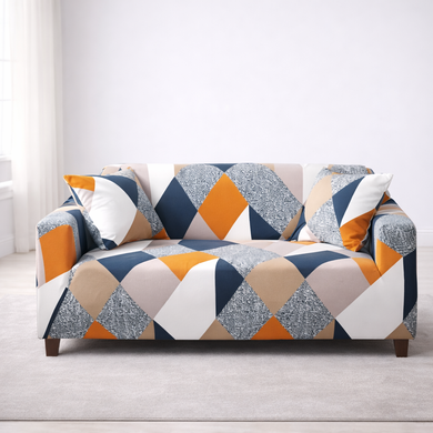 Фото Універсальний трикотажний чохол на тримісний диван Colored Triangles m018623 002 Love You 81127