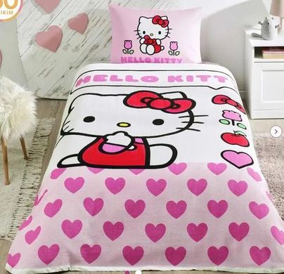 Фото Комплект постельного белья с пике TAC Disney Hello Kitty Love