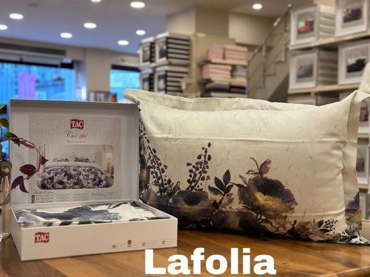 Фото Комплект постільної білизни TAC Сатин Digital Lafolia Mor p-60305172