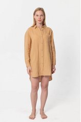 Фото Женская горчичная длинная рубашка из льна Bruma Оversize