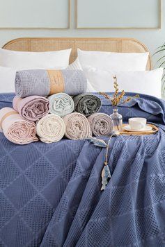 Фото Вафельная простынь покрывало  Saheser Cotton Pique 100% Хлопок