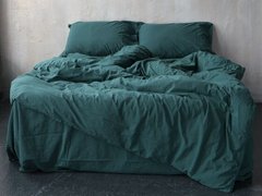 Фото Комплект постельного белья Limasso Stonewashed Вареный Хлопок Standart Dark Green