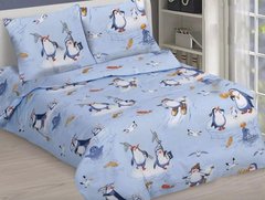 Фото Комплект постельного белья Selena Бязь Люкс 100% Хлопок Пингвинчики Blue