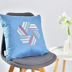 Фото Декоративная подушка с вышивкой Ideia Rain Simplicity Голубая