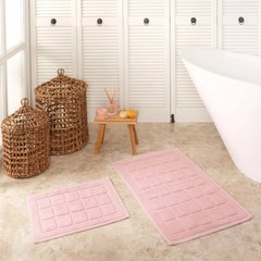 Фото Набір килимків у ванну Karaca Home Kelly Quatro Pudra Рожевий