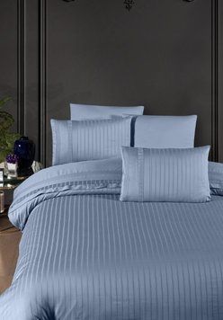 Фото Постільна білизна First Choice Сатин Люкс 100% Бавовна New Trend Dusty Blue m018289