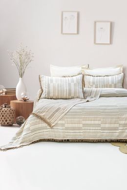 Фото Жакардове покривало з наволочками Saheser Lia Beige 30238