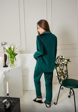 Фото Жіночий домашній костюм Штани + Кофта на гудзиках Смарагд 902