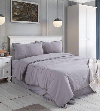 Фото Комплект постельного белья Sikel Stonewashed Ranforse Soho Firfirli Серый
