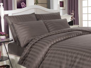 Фото Комплект постільної білизни Sateen Stripe Antrasit сатин страйп Altinbasak m010294