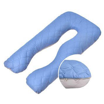Фото Стеганная наволочка на подушку для беременных Ideia Comfortable U-Shaped Серый-джинс