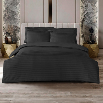 Фото Комплект постільної білизни Sateen Stripe Antrasit Сатин Страйп Altinbasak m010294