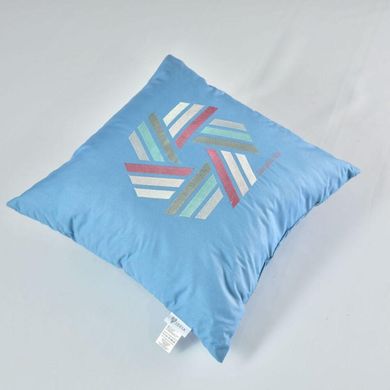 Фото Декоративна подушка з вишивкою Ideia Rain Simplicity Блакитна