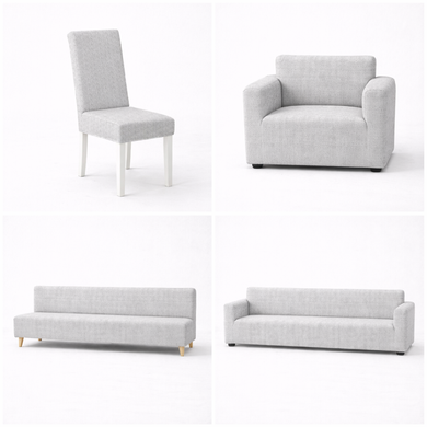 Фото Универсальный трикотажный чехол на стул SLine Gray Cream