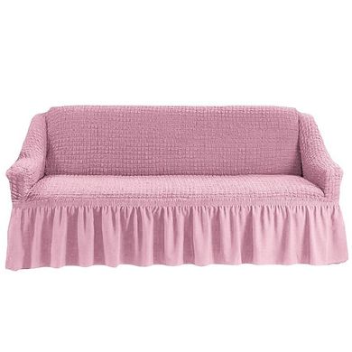 Фото Універсальний чохол для 2-х-3-х містного дивана з спідницею Turkey № 10 Рожева Пудра