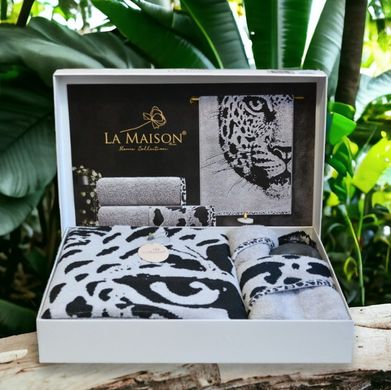Фото Набір махрових рушників La Maison 100% Бавовна Tigle Gri 50Х90 + 70Х140 + 30х50