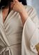 Фото №7 з 10 товару Жіночий Халат Мустанг в рубчик з широким рукавом Капучіно 116