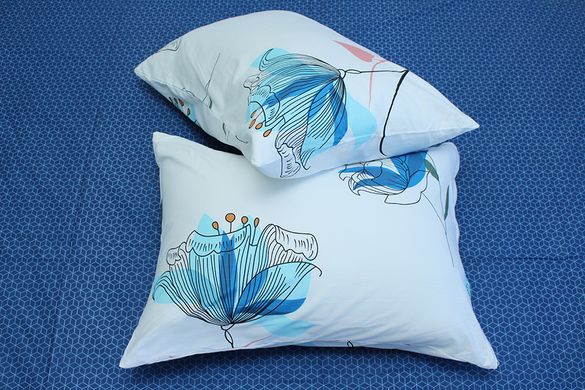 Фото Комплект постельного белья ТМ Tag Pike Fairy Flower с Вафельным Пике Голубой NP-21