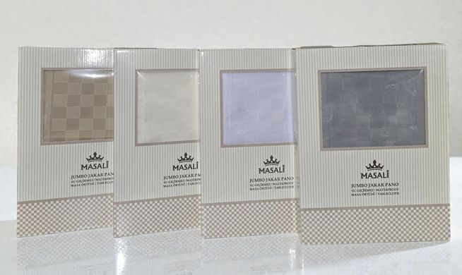Фото Скатертина прямокутна тефлонова Masali 504 Royal Mist Біла