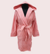Фото №1 из 3 товара Женский короткий халат с капюшоном велюр/махра 100%хлопок Gursan Розовый