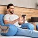 Фото №4 з 6 товару Стьобана наволочка на подушку для вагітних Ideia Comfortable U-Shaped Сірий-джинс 8-30029*001