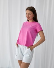 Фото Базова жіноча футболка 100% Бавовна Рожева 049/21 Рожевий