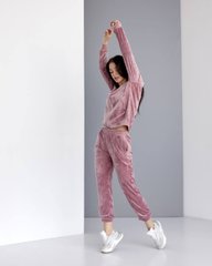 Фото Женский спортивный велюровый костюм на молнии Розовая Пудра