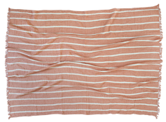 Фото Муслиновый плед-покрывало Barine Cocoon Stripe Muslin Orange Оранжевый