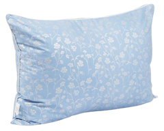 Фото Пуховая подушка Лебяжий Пух в Тике Руно Голубой Вензель