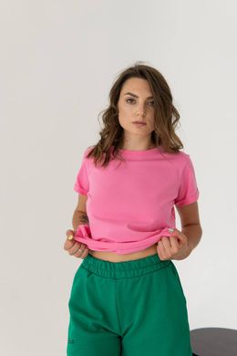 Фото Базовая женская футболка 100% Хлопок Розовая