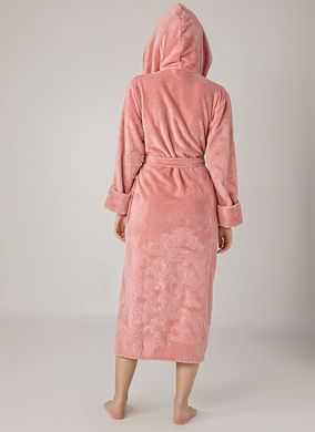 Фото Жіночий махрово-велюровий халат з каптуром Nusa 8655 Рожевий