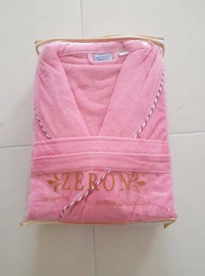 Фото Женский махровый халат шалевый 100% хлопок Pembe Розовый