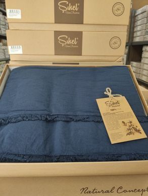 Фото Комплект постельного белья Sikel Stonewashed Ranforse Soho Firfirli Синий